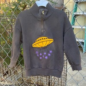 Mini Rodini Kids Grey UFO Half Zip Sweatshirt 4-5 yrs